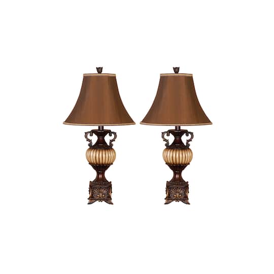 30" Brown Traditional Table Lamp, 2ct.